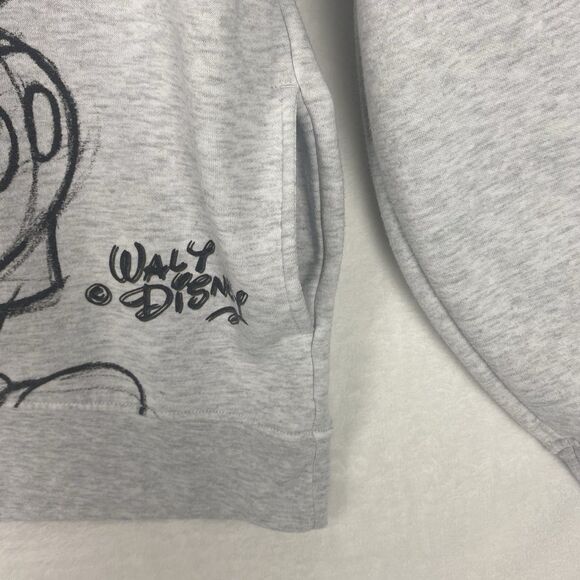 Disney Mickey Mouse Sweater Womens Extra Small Gray Hoodie Sweatshirt Pockets - Picture 4 of 8